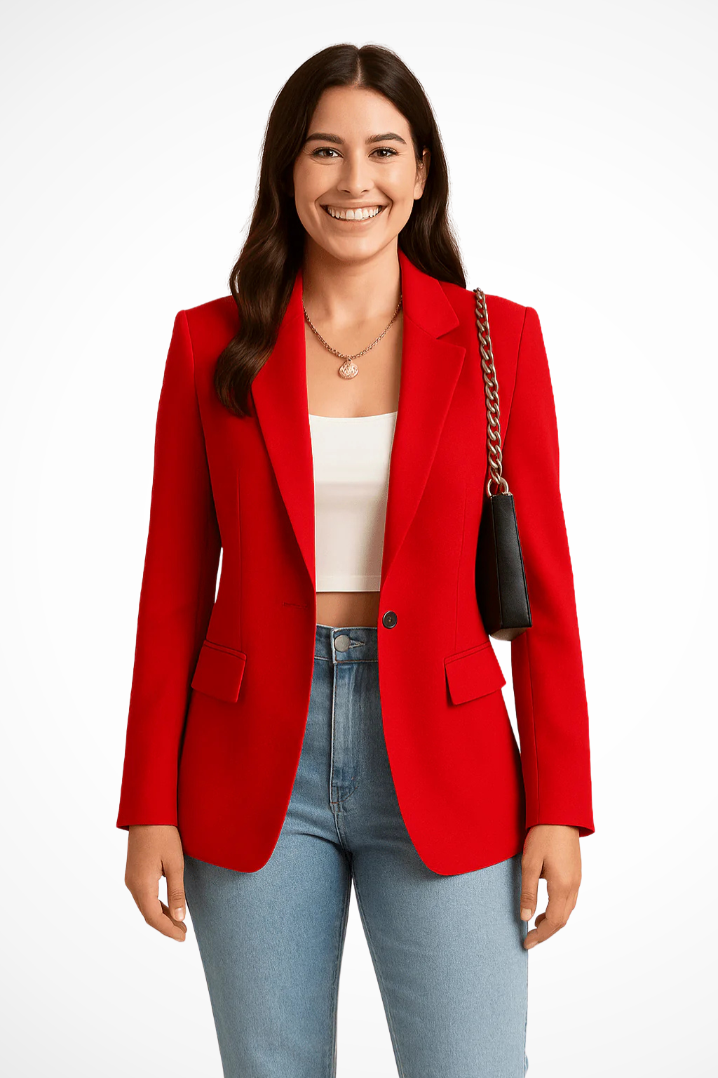 Nicolette | Women's Black Blazer with Single Button Closure