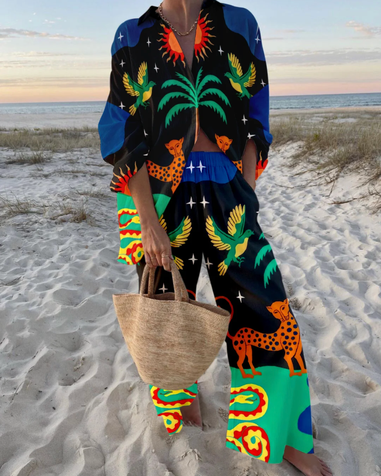 Noelle | Women's Long Sleeve Printed Two-Piece Set