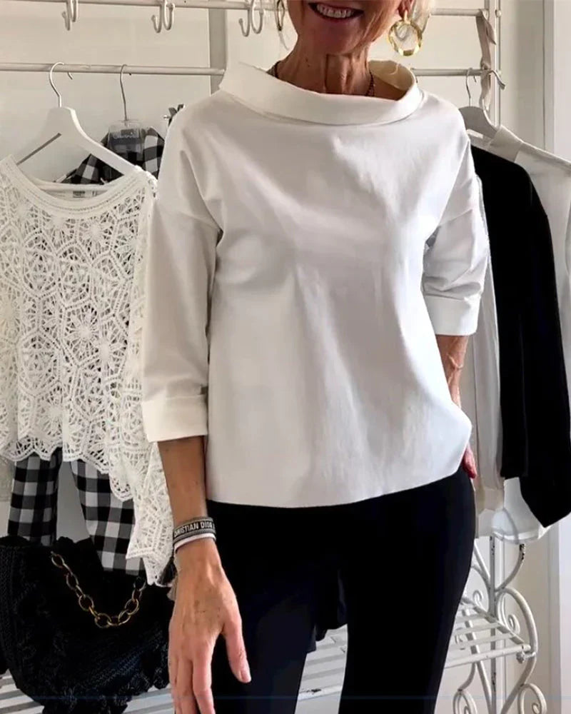 Maya | Women's Casual Top with Bateau Neck and 3/4 Sleeves