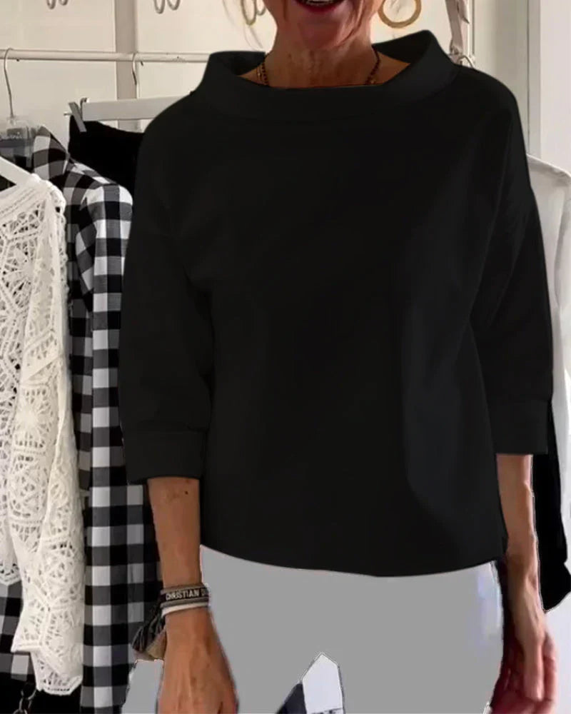 Maya | Women's Casual Top with Bateau Neck and 3/4 Sleeves
