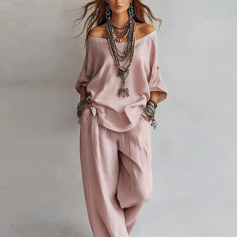 Octavia | Women's Off-Shoulder Wide-Leg Coordinating Set