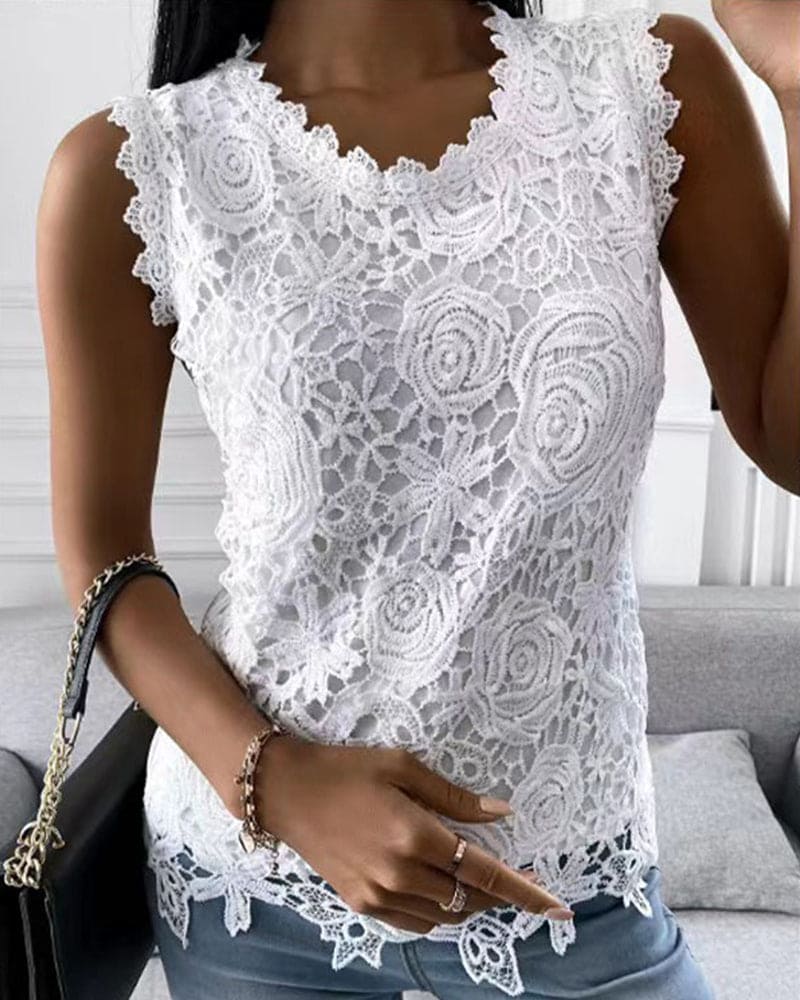 Octavia | Women's Lace Sleeveless Blouse