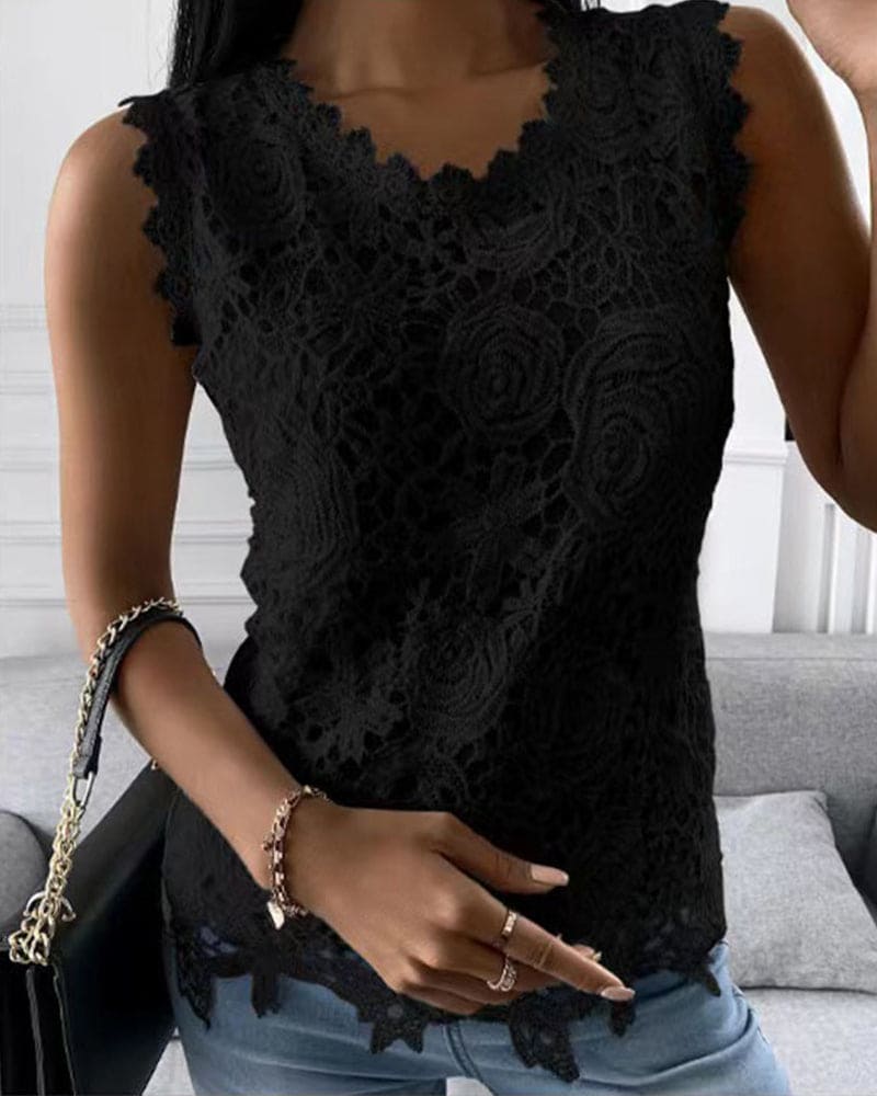 Octavia | Women's Lace Sleeveless Blouse
