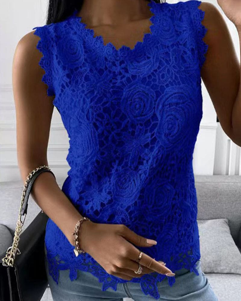 Octavia | Women's Lace Sleeveless Blouse