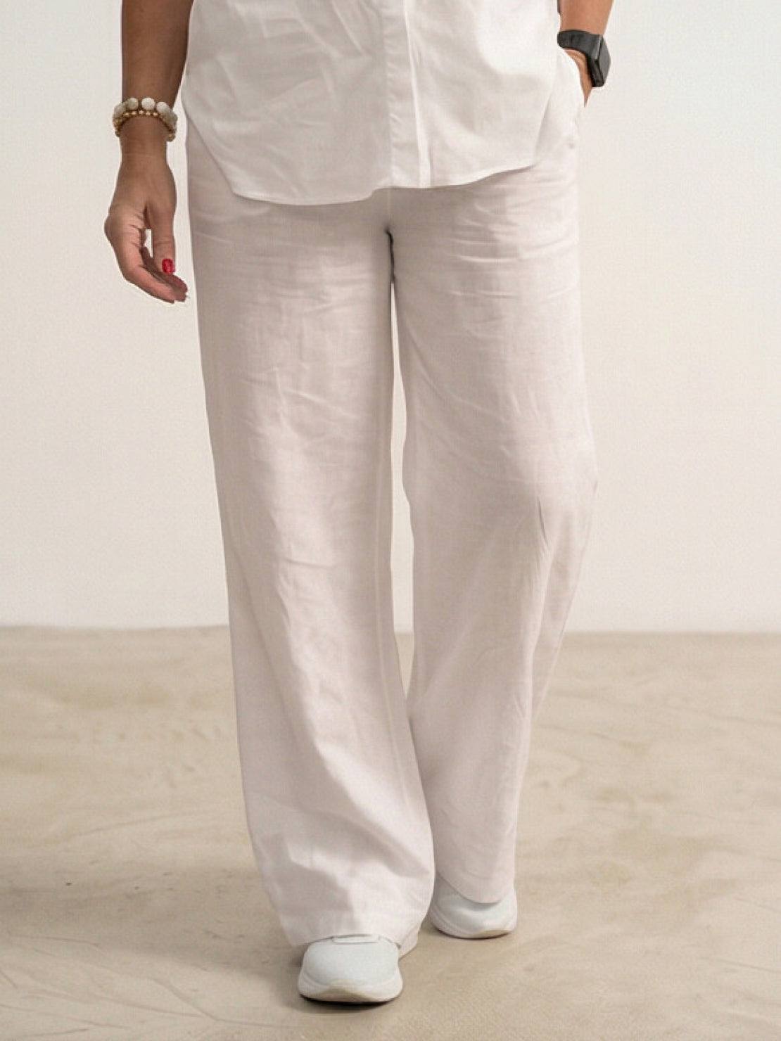 Vivian | Women's Relaxed Button-Up Shirt and Wide-Leg Pant Ensemble