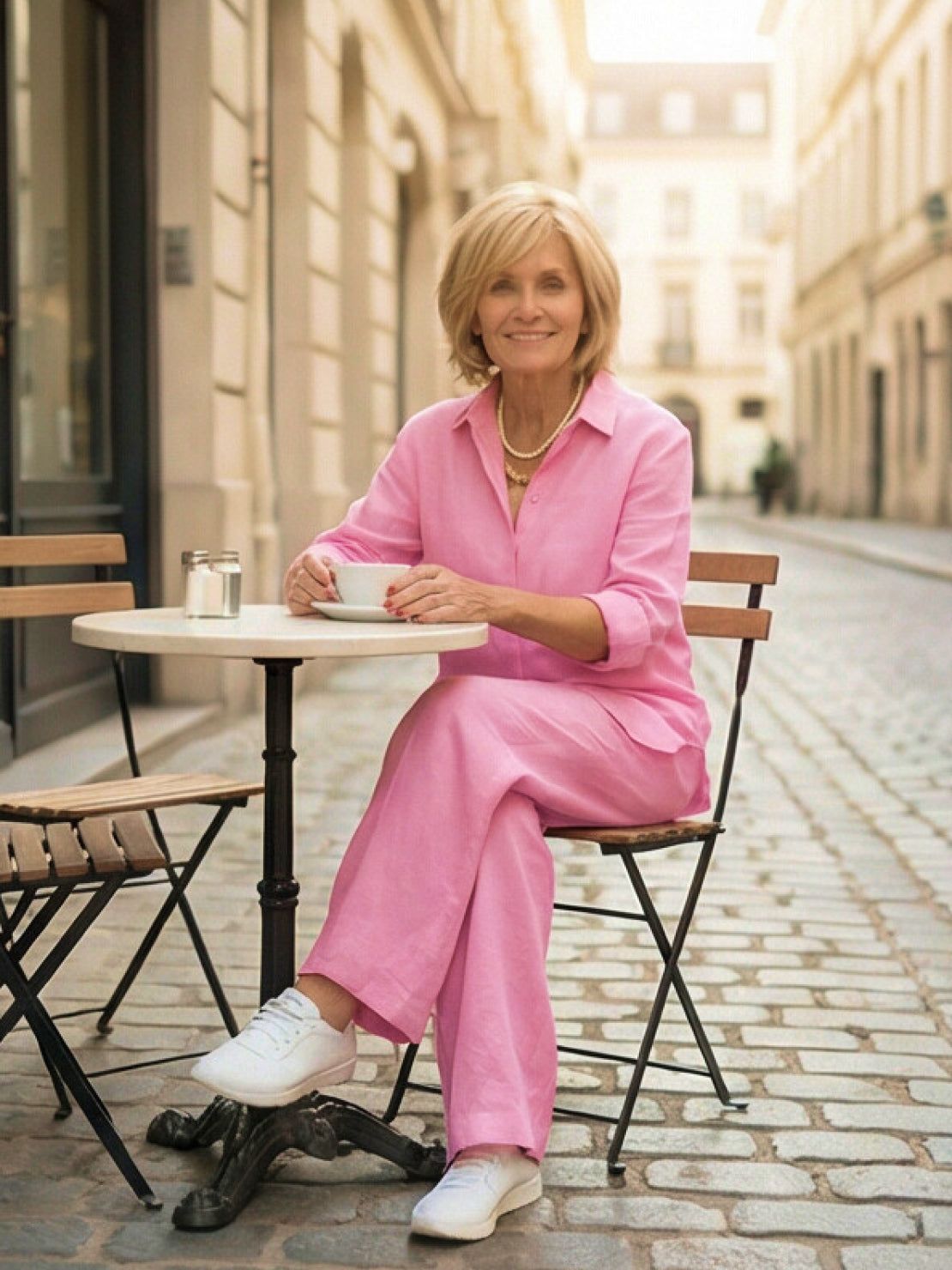 Vivian | Women's Relaxed Button-Up Shirt and Wide-Leg Pant Ensemble