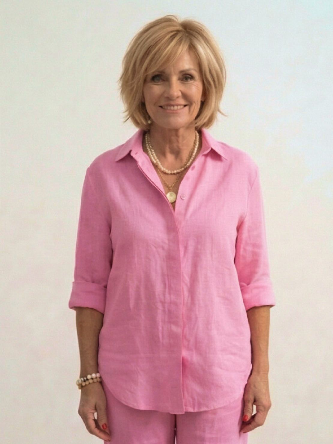 Vivian | Women's Relaxed Button-Up Shirt and Wide-Leg Pant Ensemble