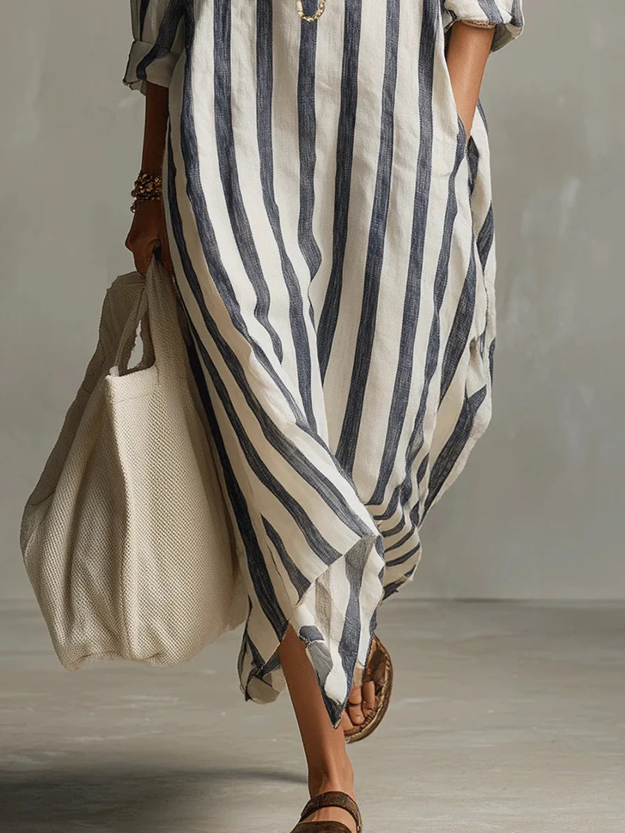 Paloma | Women's Long Sleeve Striped Shirt Dress