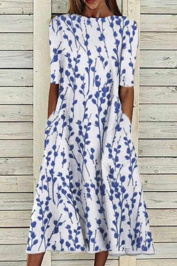Pamela™ | Short Sleeve Crew Neck Dress