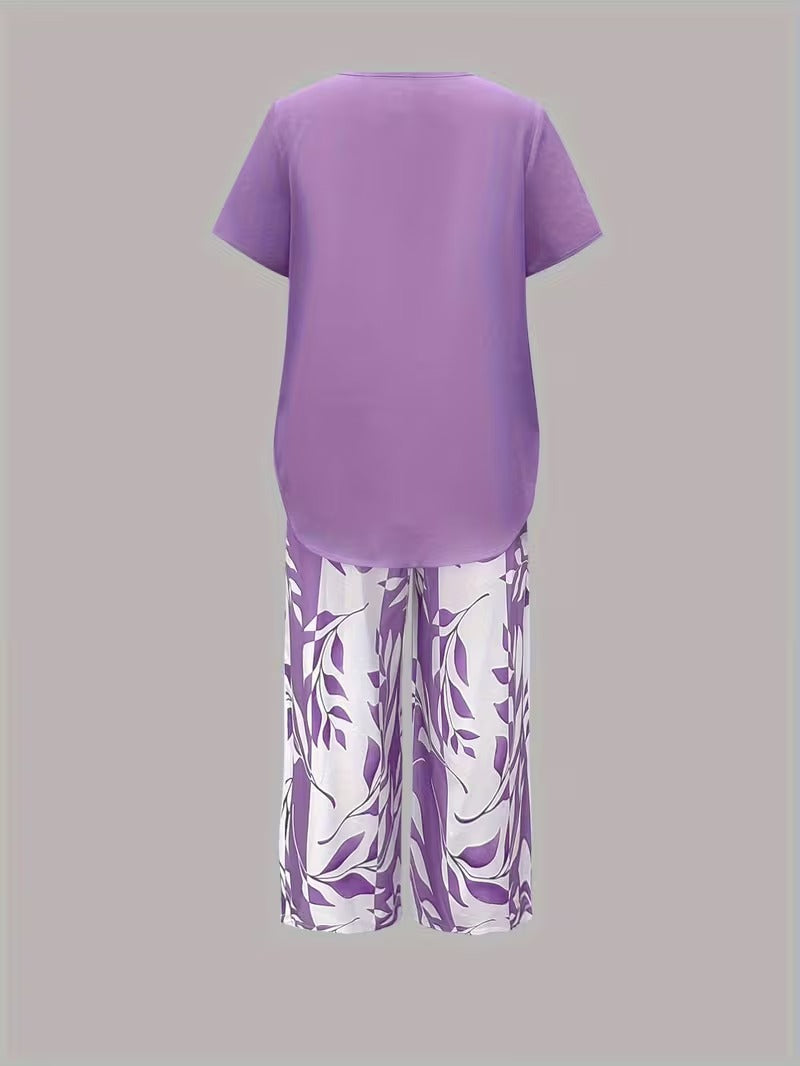 Primrose | Women's Leaf Pattern Two-Piece Ensemble