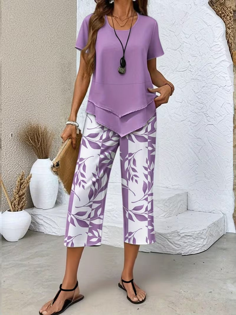 Primrose | Women's Leaf Pattern Two-Piece Ensemble