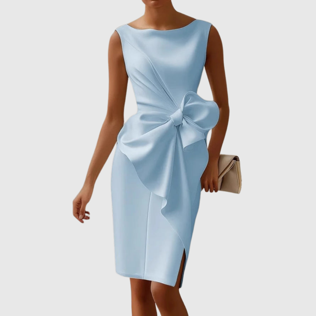Primrose | Women's Midi Dress with Sleeveless Design and Bow Detail