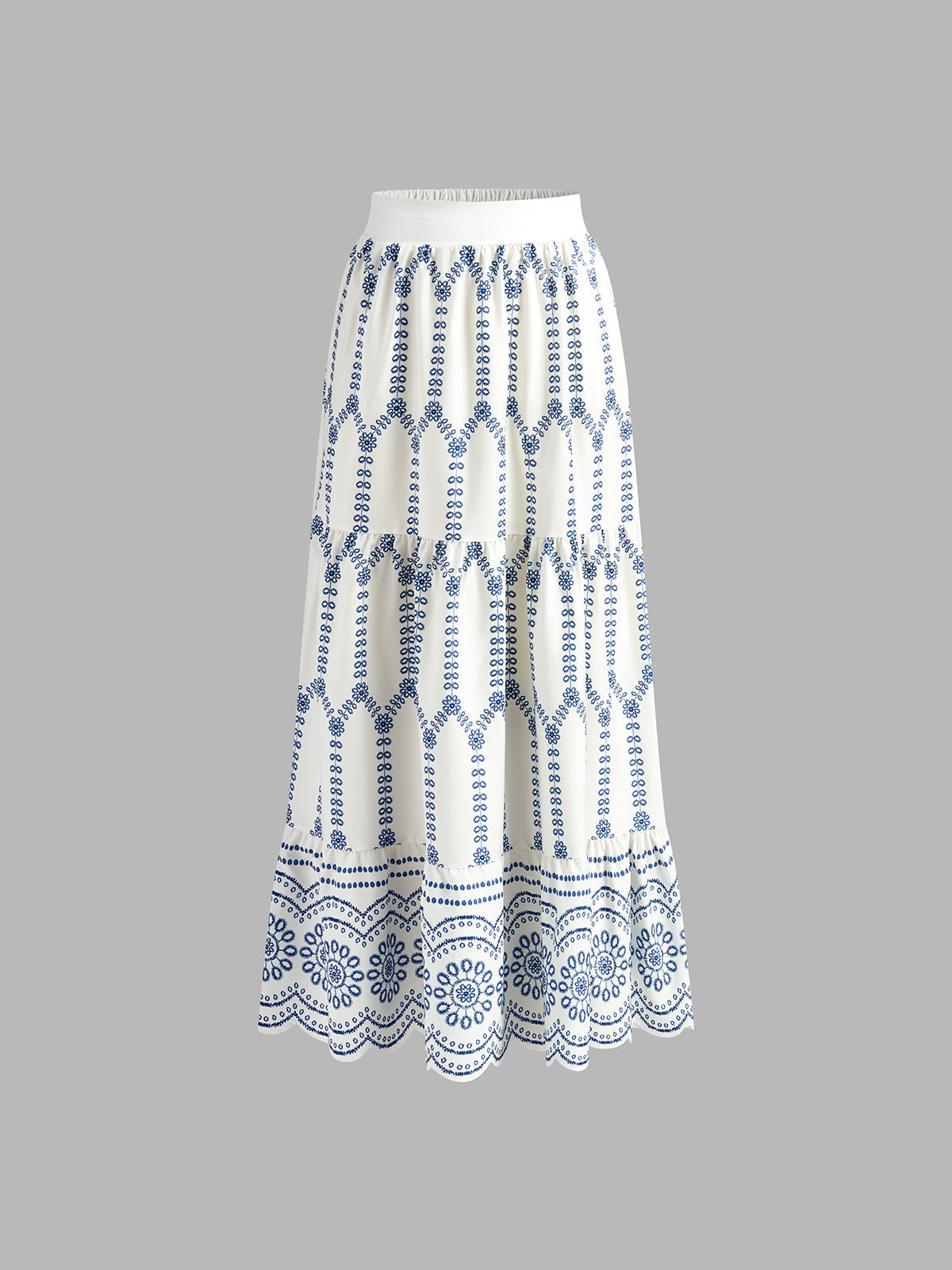 Santorini | Women's Embroidered Crop Top and Maxi Skirt Coordinated Set