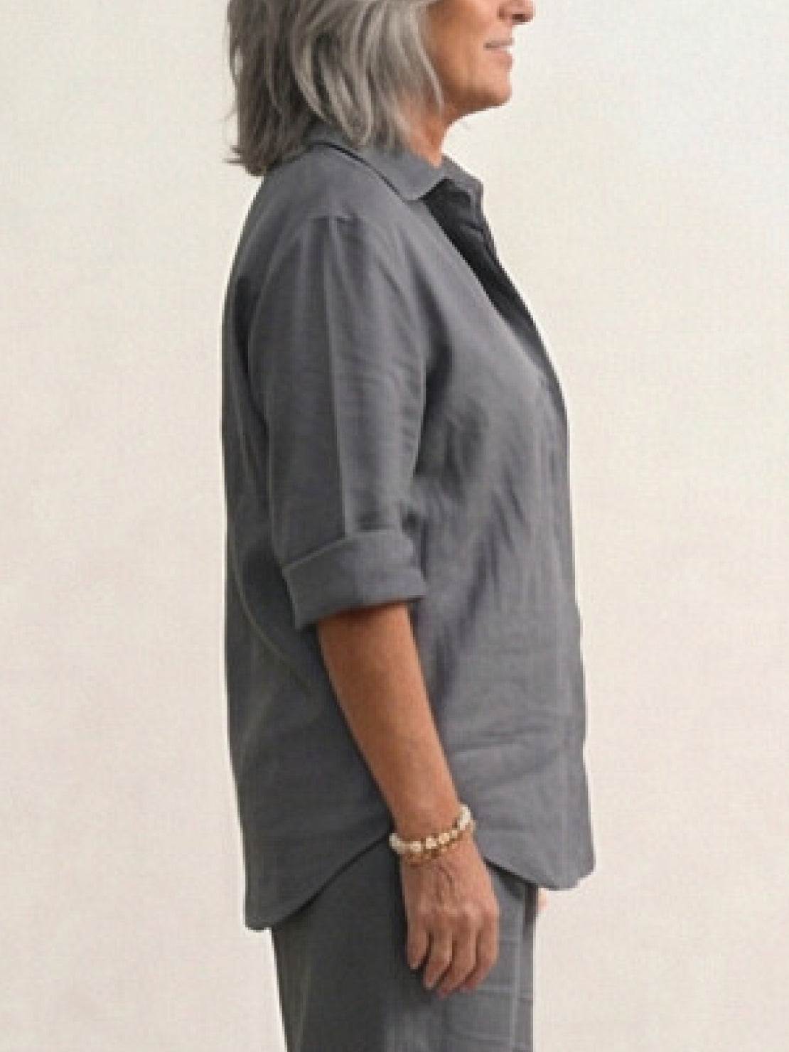 Vivian | Women's Relaxed Button-Up Shirt and Wide-Leg Pant Ensemble