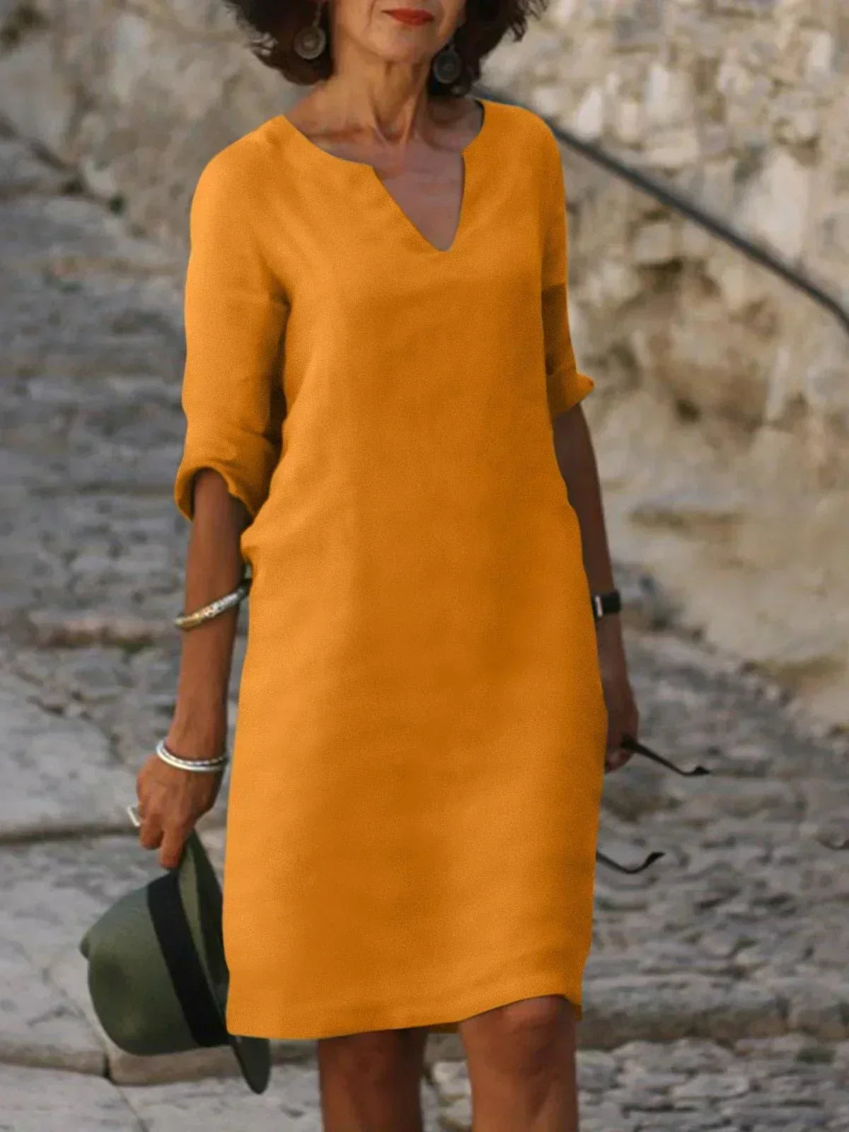 Skylar™ | Chic V-Neck Elegant Dress