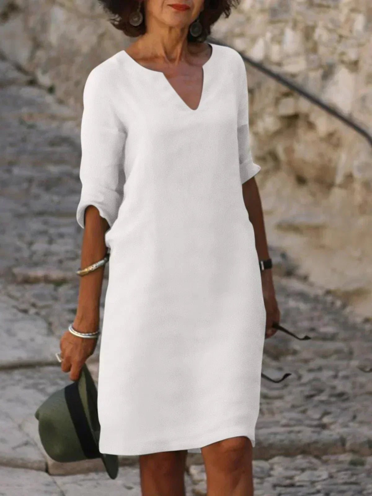 Skylar™ | Chic V-Neck Elegant Dress