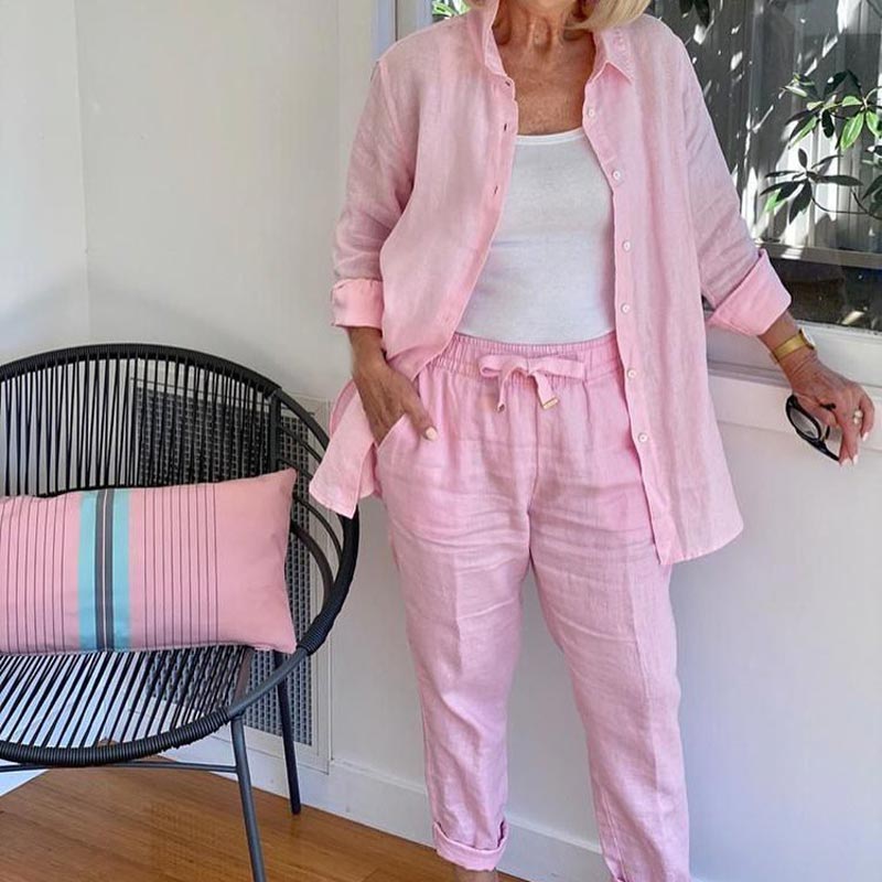 Terra | Women's Two-Piece Set: Shirt Jacket and Drawstring Pants