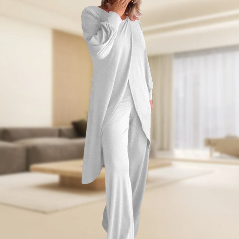 Haven | Women's Long Sleeve Tunic and Wide Leg Pants Two-Piece Set