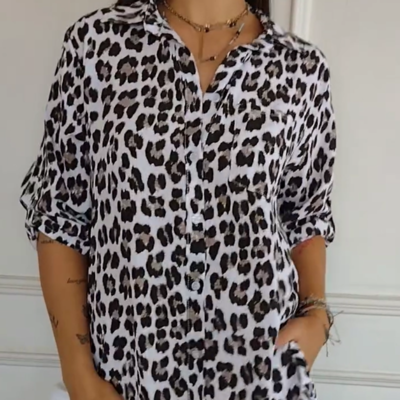 Charlene™ | Chic Leopard Print Top