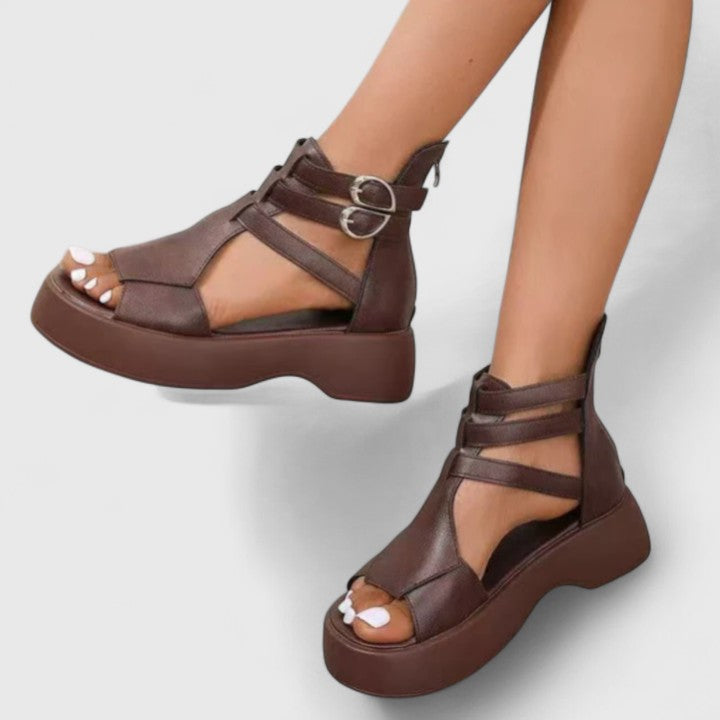 Nova Women's Open-Toe Platform Sandals with Ankle Strap