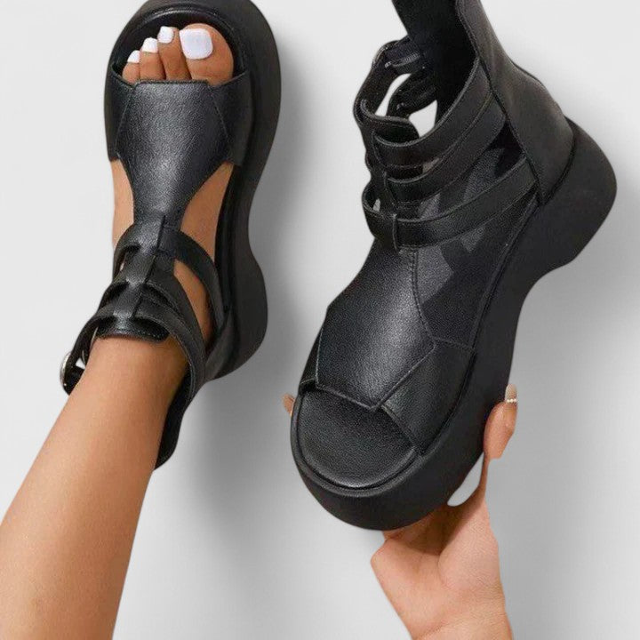 Nova Women's Open-Toe Platform Sandals with Ankle Strap