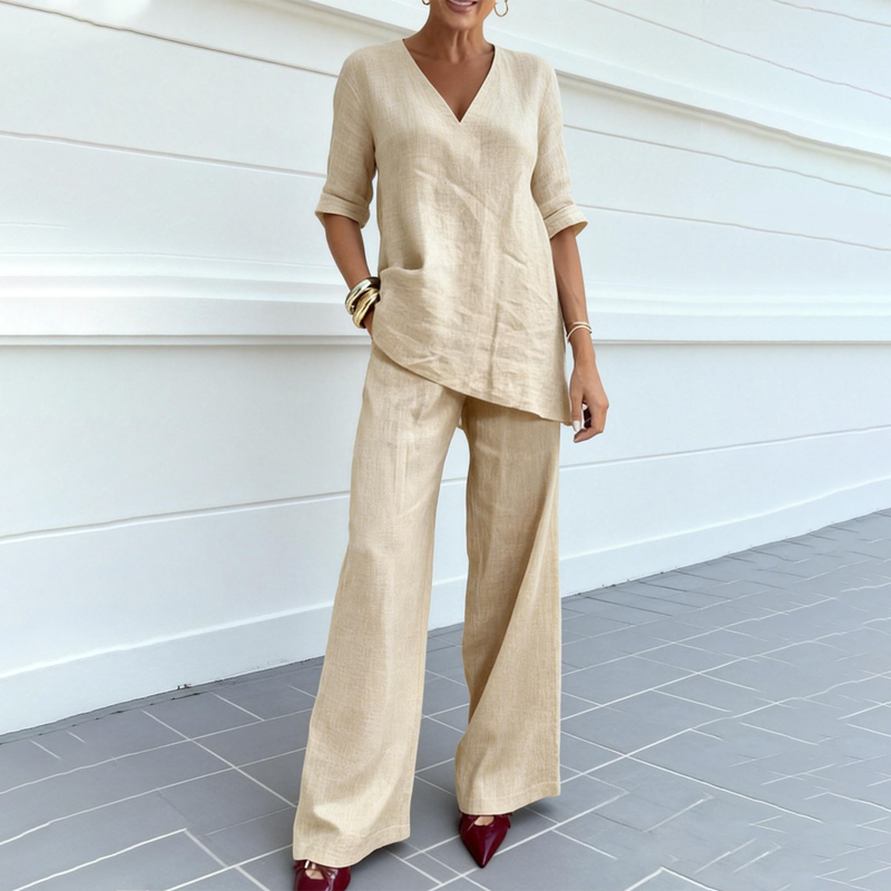 Relaxed Wide-Leg Two-Piece Set