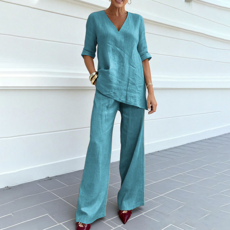 Relaxed Wide-Leg Two-Piece Set