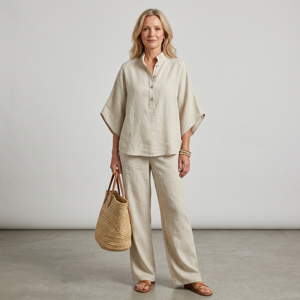 Tabitha | Relaxed Fit Women's Button-Up Blouse Set