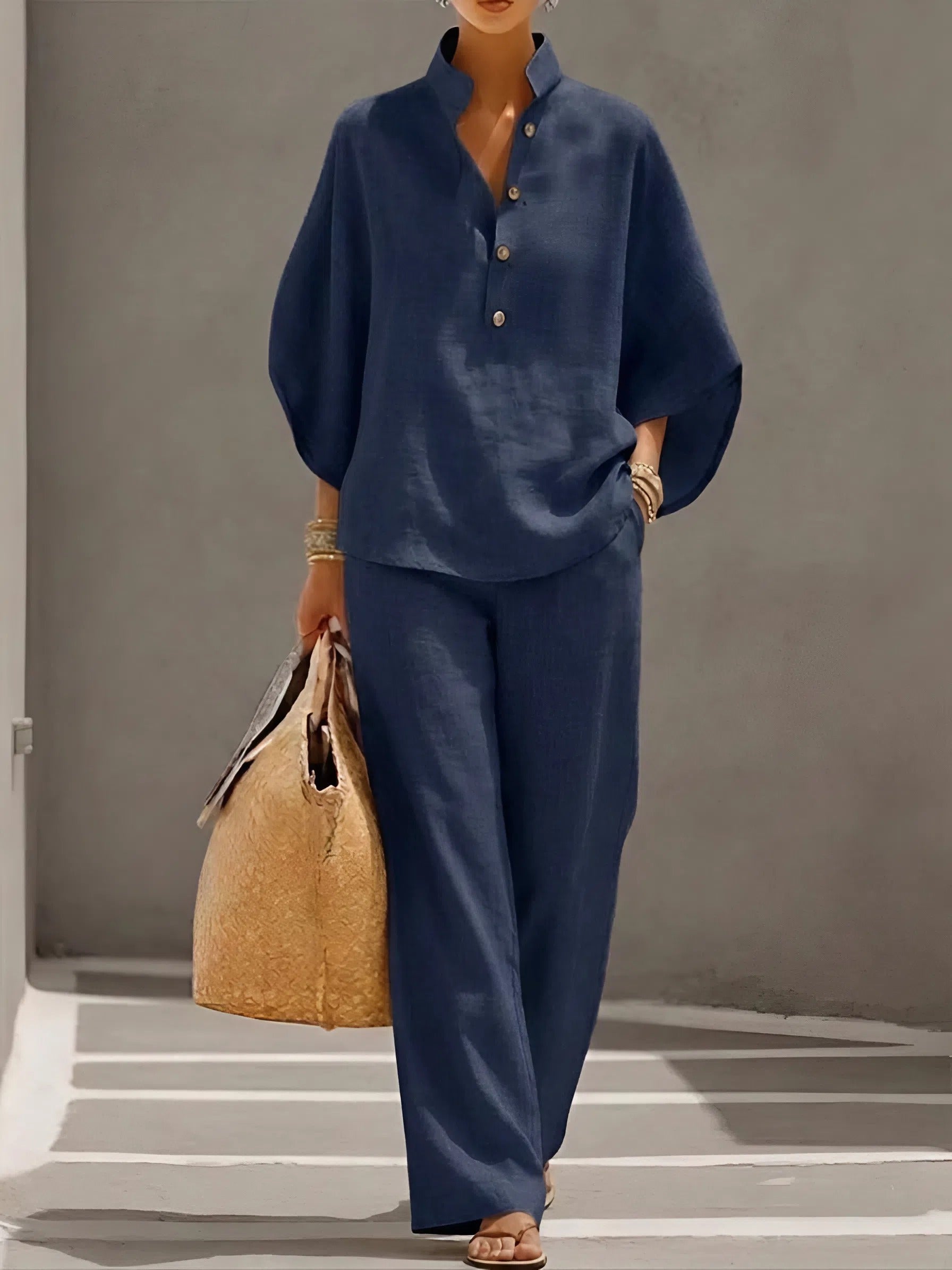 Tabitha | Relaxed Fit Women's Button-Up Blouse Set