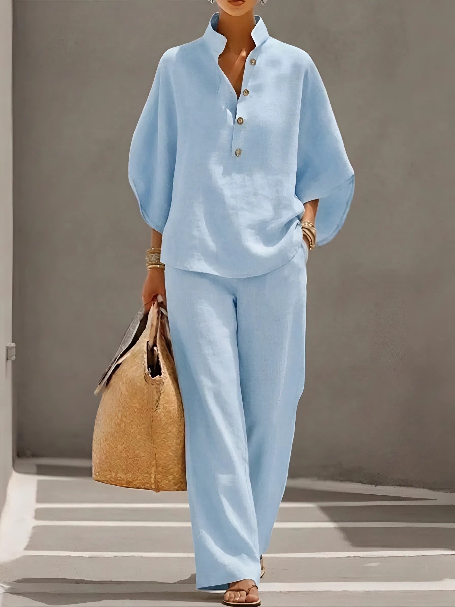 Tabitha | Women's Relaxed Button-Up Blouse Set