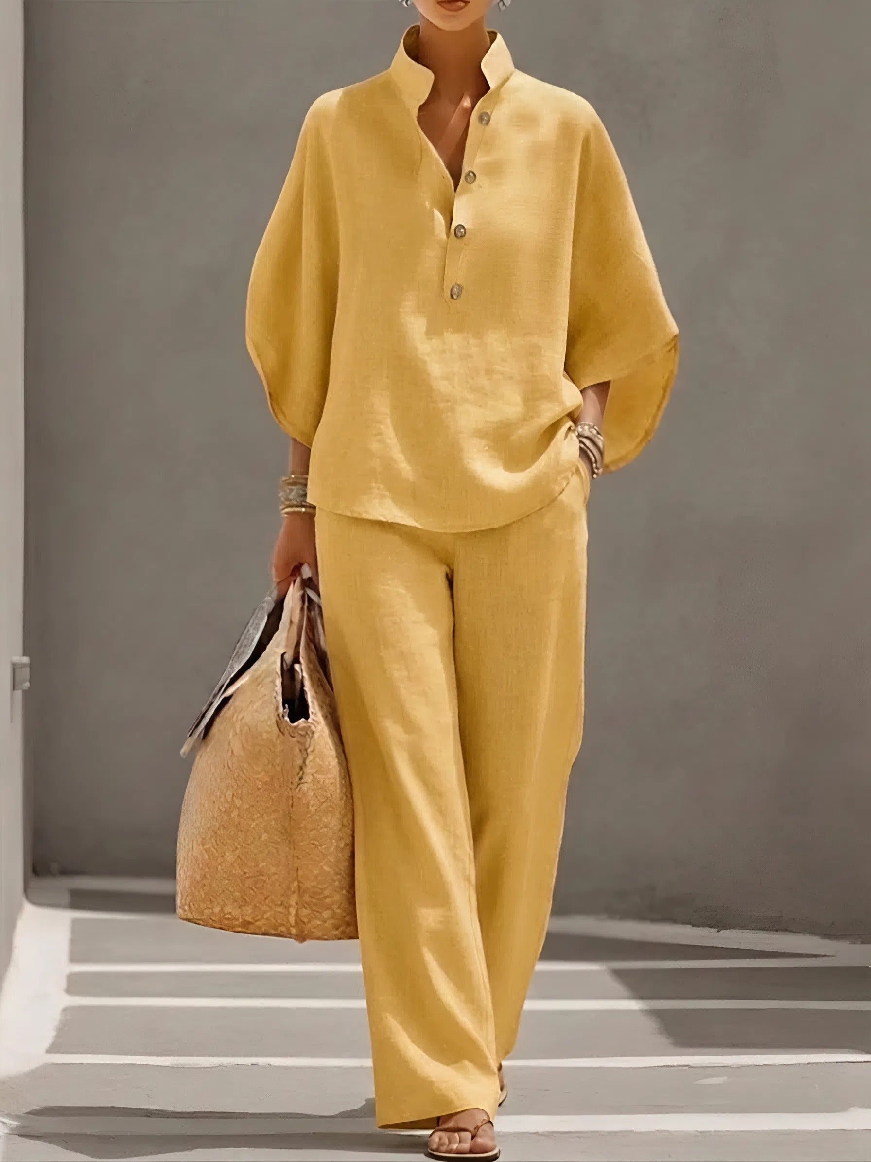 Tabitha | Relaxed Fit Women's Button-Up Blouse Set