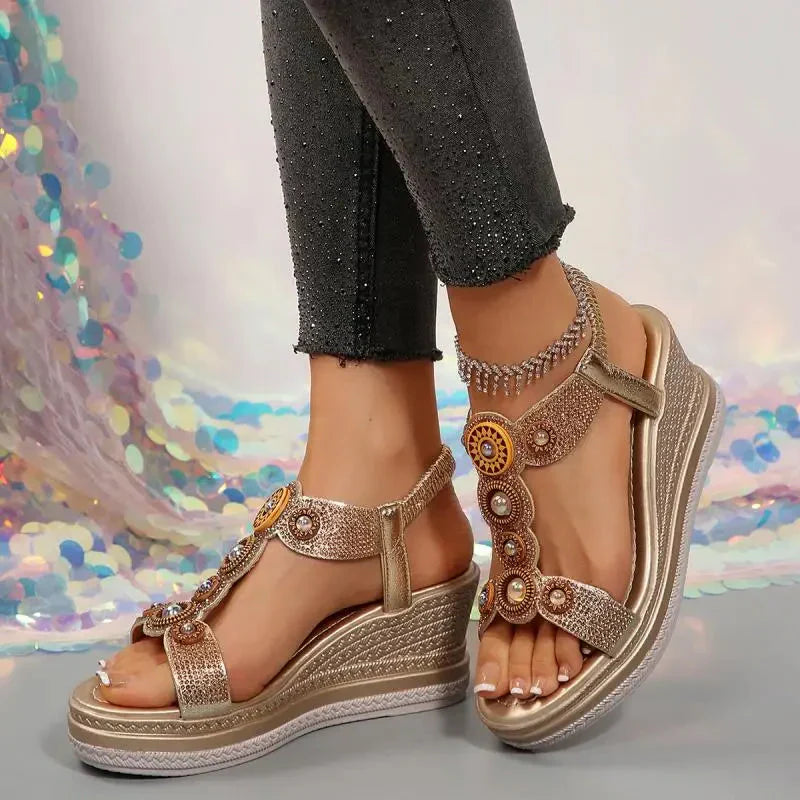 Tabitha | Women's Decorative Platform Wedge Sandals