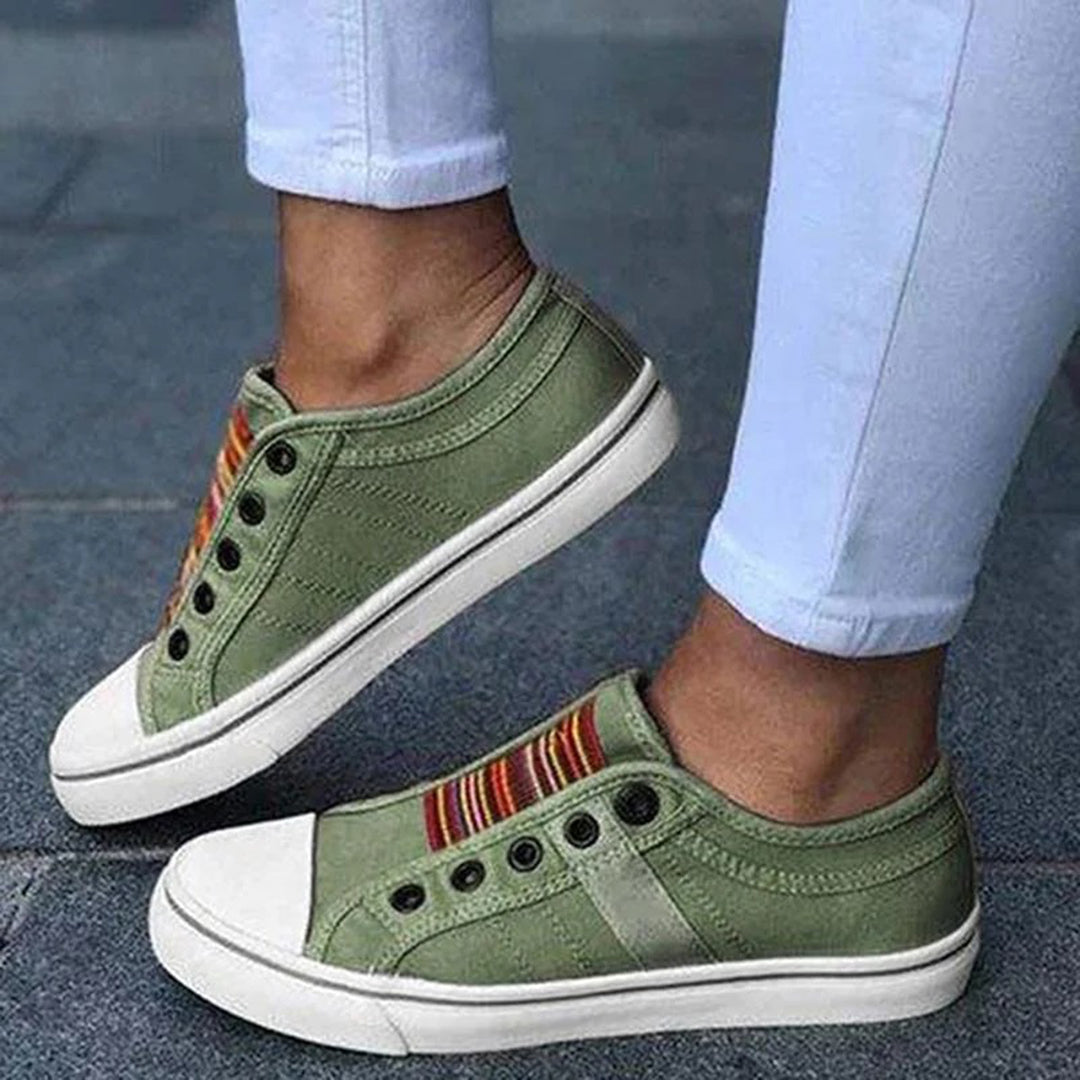 Thea | Women's Striped Slip-On Sneakers