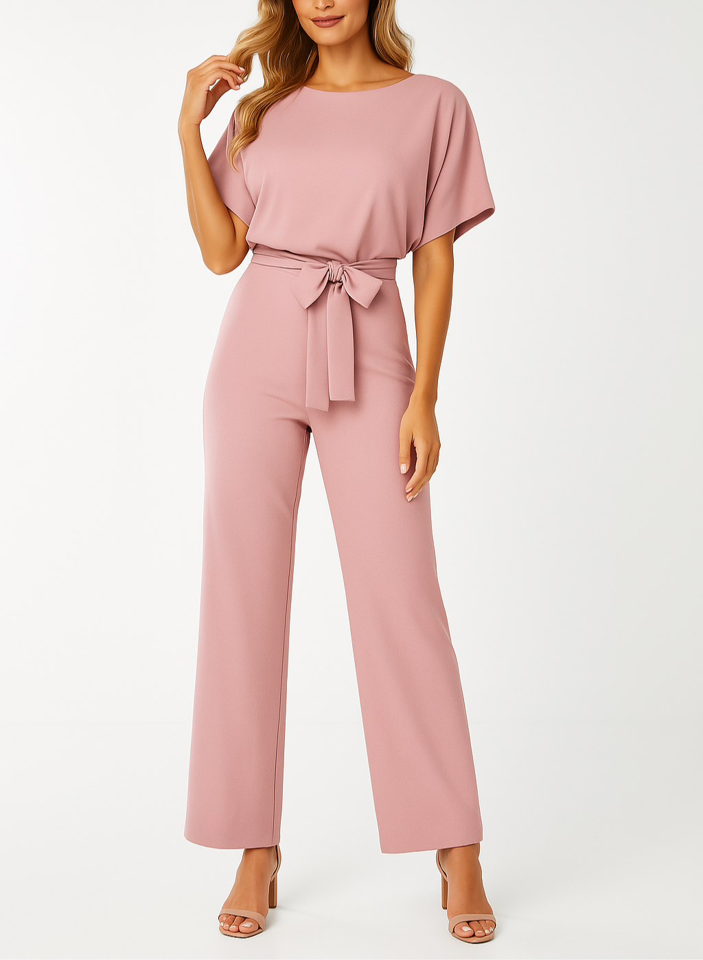 Thea | Women's Short Sleeve Wide Leg Jumpsuit