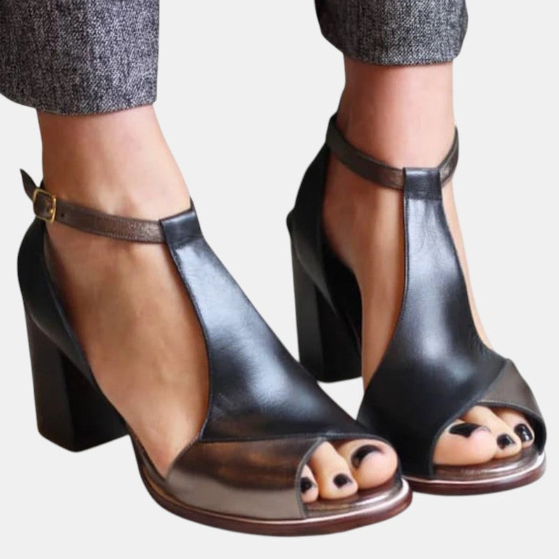 Tiana | Women's Block Heel Sandals with Peep Toe Design