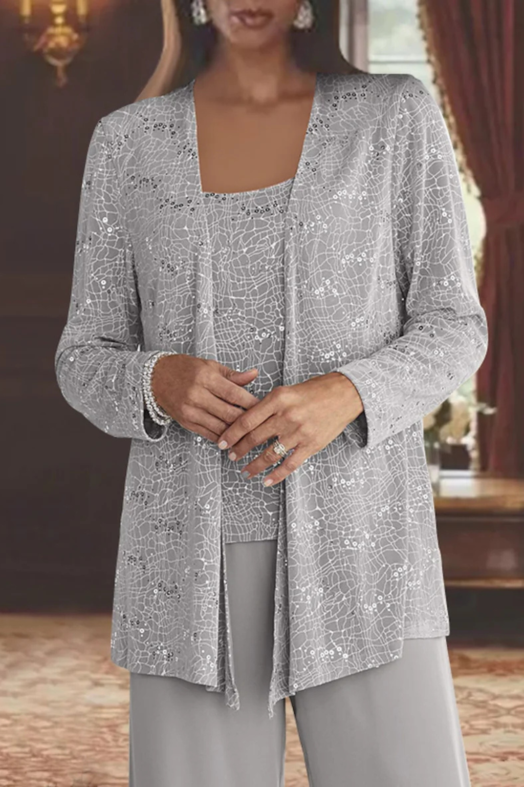 Veronica | Women's Three-Piece Wide-Leg Pant Suit with Jacket