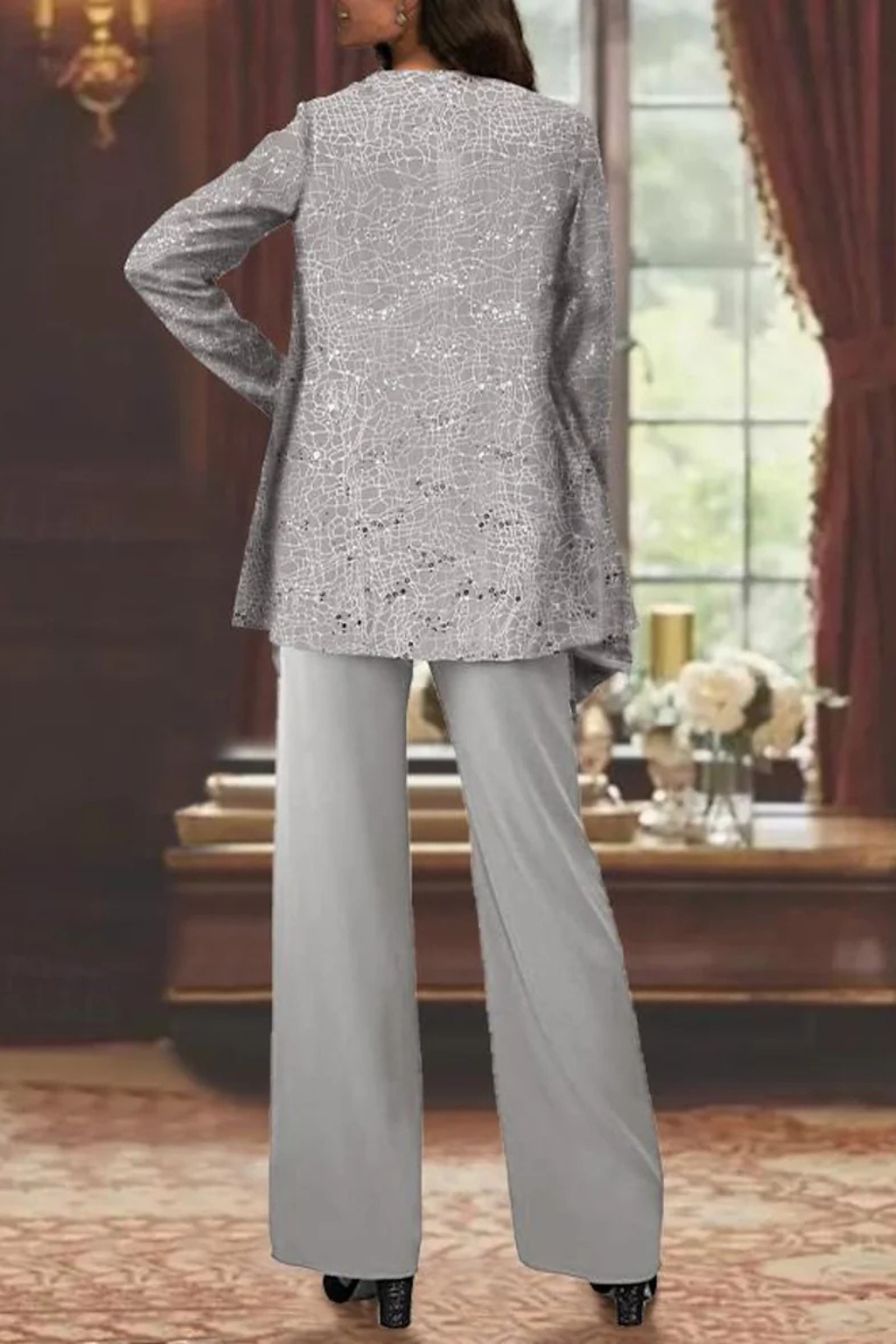 Veronica | Women's Three-Piece Wide-Leg Pant Suit with Jacket