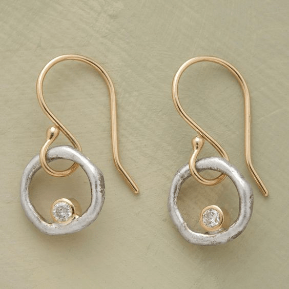 Elaria™ | Retro Gold and Silver Zirconia Earrings
