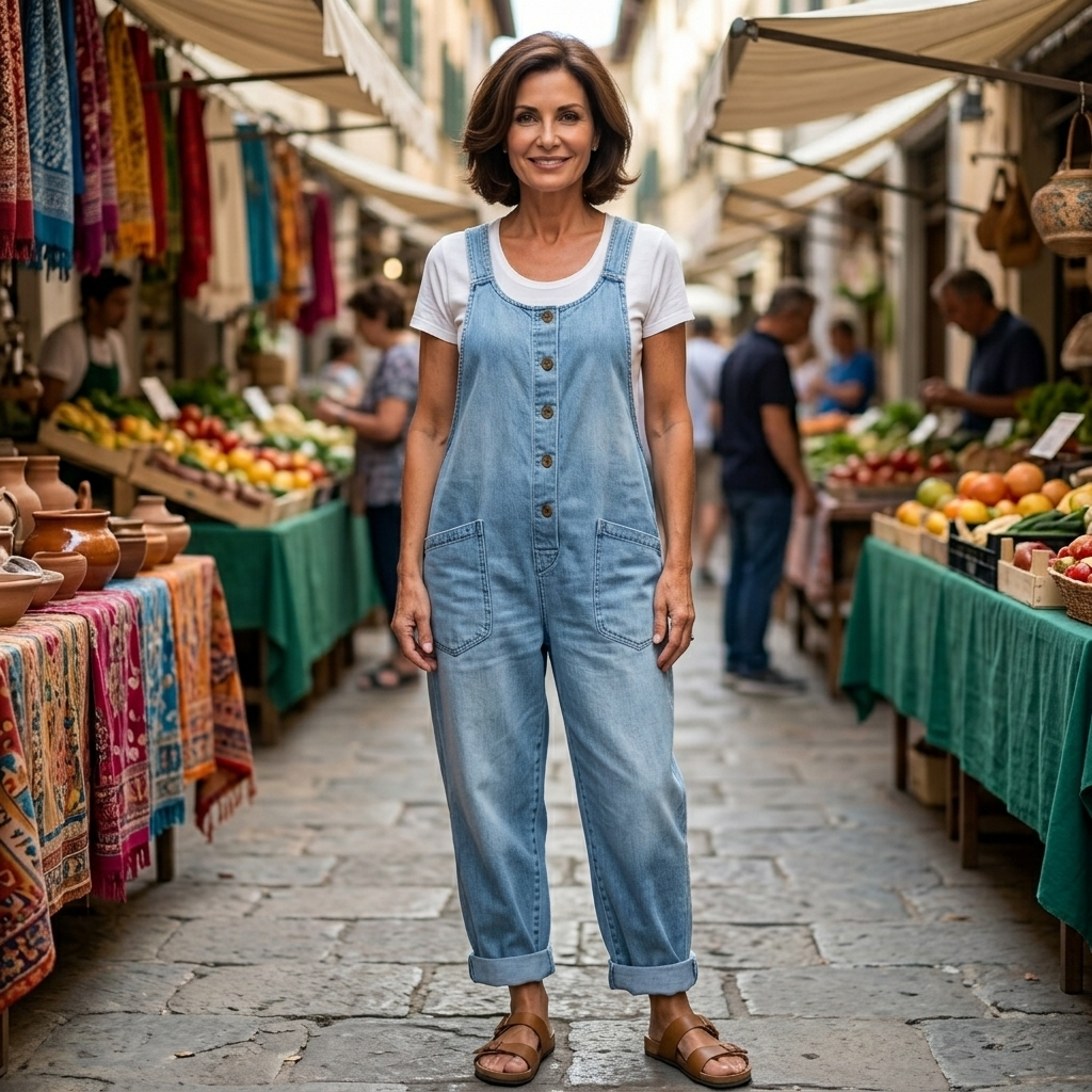 Winifred | Women's Button-Up Wide Leg Overalls