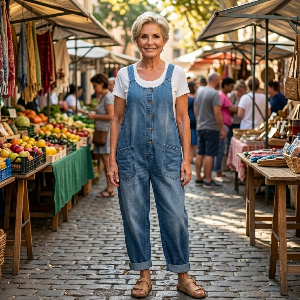 Winifred | Women's Button-Up Wide Leg Overalls