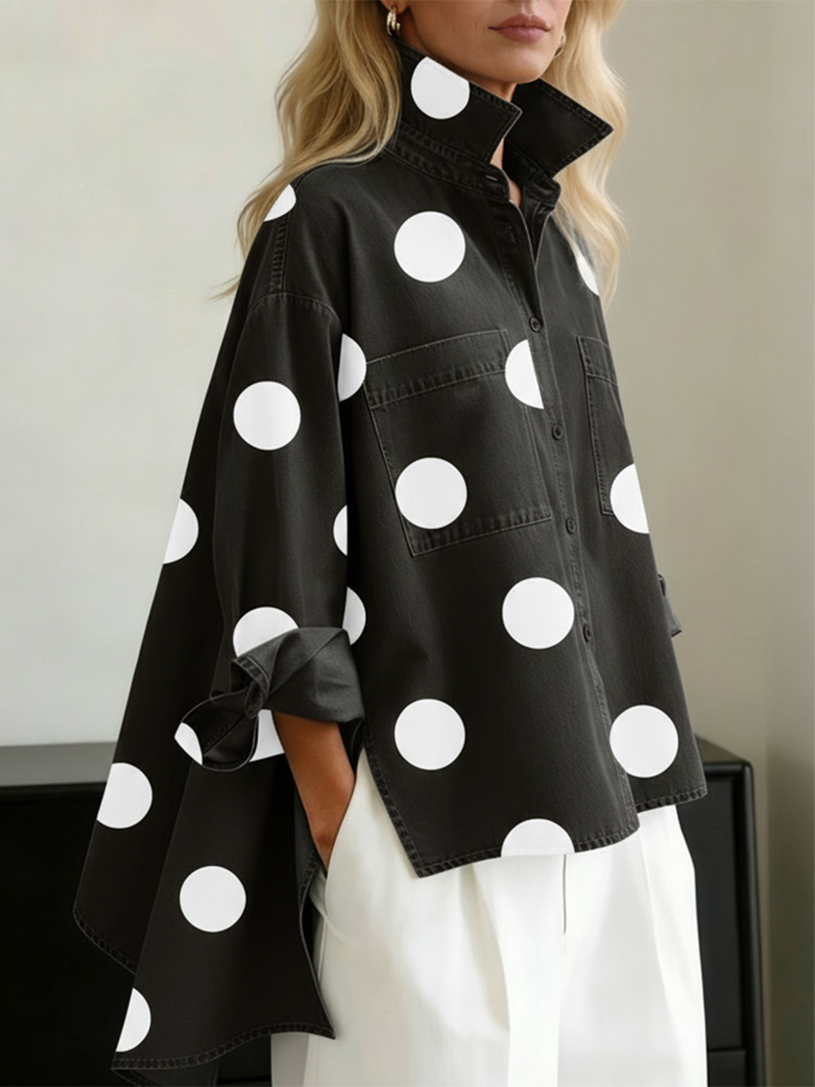 Zara | Women's Long Sleeve Polka Dot Shirt