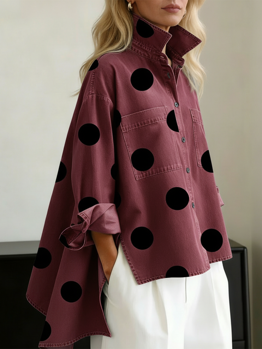 Zara | Women's Long Sleeve Polka Dot Shirt