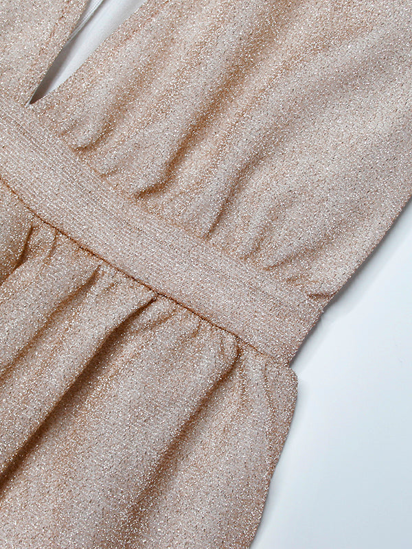 Zara | Women's Long Sleeve V-Neck Maxi Wrap Dress