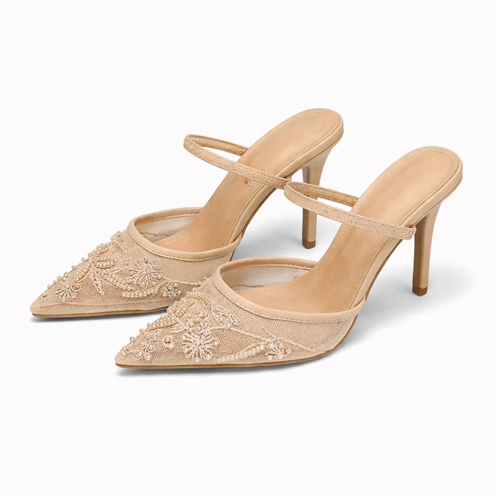 Zephyr | Women's Embroidered Slingback Kitten Heels